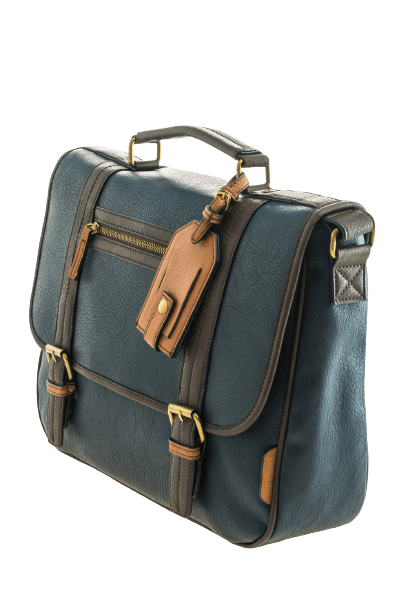 Men fashion with leather bag