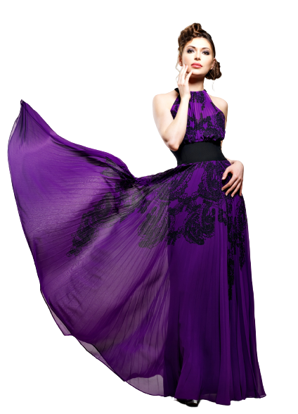 Beautiful fashion women purple dress